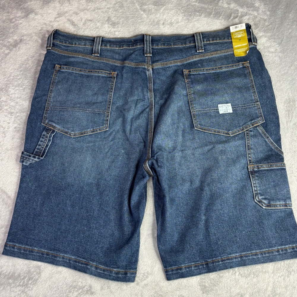 Signature Levi Strauss Men 42 Blue Carpenter Shorts Premium Flex Denim Utility - Picture 7 of 8